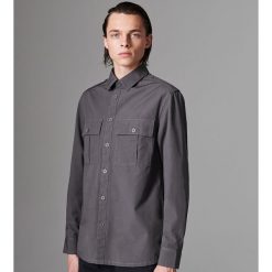 Koszula w militarnym stylu - Szary. Szare koszule męskie Reserved, s, moro, militarne. Za 129,99 zł.