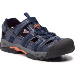 Sandały HI-TEC - Sativo AVS-SS19-HT-01-Q2 Navy/Dark Grey/Orange. Niebieskie sandały męskie Hi-tec, ze skóry ekologicznej, bez zapięcia. W wyprzedaży za 239,00 zł.