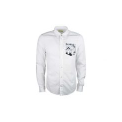 Koszule z długim rękawem Versace Jeans B1GQA6S4 / Shirt Slim Contrast Pocket VJ. Białe koszule męskie Versace Jeans, s, bez wzorów, z jeansu, bez kołnierzyka, z długim rękawem. Za 399,00 zł.