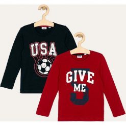 Blukids - Longsleeve dziecięcy 104-134 cm (2-pack). Czerwone t-shirty chłopięce Blukids, z nadrukiem, z bawełny, z długim rękawem. Za 59,90 zł.