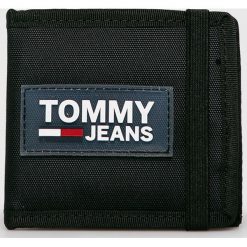 Tommy Jeans - Portfel. Niebieskie portfele męskie Tommy Jeans, bez wzorów, z poliesteru. Za 169,90 zł.