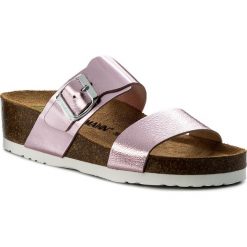 Klapki DR. BRINKMANN - 701144 Rose 42. Różowe klapki damskie Dr. Brinkmann, bez wzorów, ze skóry, bez obcasa. W wyprzedaży za 169,00 zł.