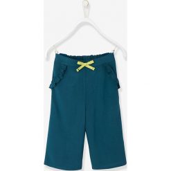Kuloty w kolorze niebieskim. Niebieskie spodnie niemowlęce Vertbaudet Girls & Co., bez wzorów, z wiskozy. W wyprzedaży za 22,95 zł.