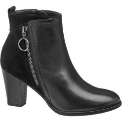 Botki damskie 5th Avenue czarne. Czarne botki damskie na obcasie marki 5th Avenue, z materiału, na zamek. Za 259,90 zł.