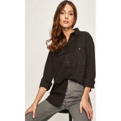 Answear - Koszula. Czarne koszule damskie ANSWEAR, s, bez wzorów, z bawełny, eleganckie, z klasycznym kołnierzykiem, z długim rękawem. W wyprzedaży za 99,90 zł.