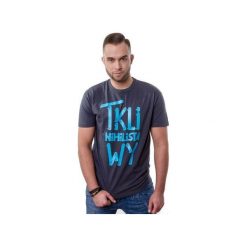 T-shirt Tkliwy Nihilista. Szare t-shirty męskie Piekuo, m, z nadrukiem, z tkaniny, klasyczne, z okrągłym kołnierzem. Za 39,00 zł.