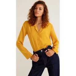 Mango - Koszula Nemo. Żółte bluzki damskie marki Mango, xs, z poliesteru, klasyczne, z klasycznym kołnierzykiem, z długim rękawem. Za 139,90 zł.