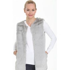 Jasnoszara Kamizelka Fluffy. Szare kamizelki damskie Born2be, l, z futra, długie. Za 94,99 zł.