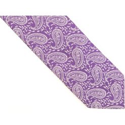 Fioletowy krawat w paisley D196. Fioletowe krawaty męskie Modini Moda Męska, na co dzień, bez wzorów, z tkaniny, casualowe. Za 49,50 zł.