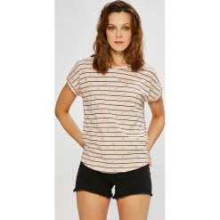 Vero Moda - Top Helmer. Różowe topy damskie marki Vero Moda, s, z bawełny, z okrągłym kołnierzem. W wyprzedaży za 34,90 zł.