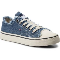 Tenisówki TOMMY JEANS - Lowcut Tommy Jeans Sneaker EN0EN00659 Denim 404. Niebieskie półbuty damskie Tommy Jeans, na co dzień, bez wzorów, z jeansu, bez obcasa, na płaskiej podeszwie, bez zapięcia. Za 299,00 zł.