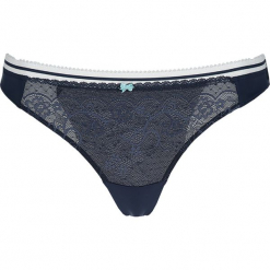 Stringi "Janna" w kolorze granatowo-białym. Szare stringi marki Esprit. W wyprzedaży za 43,95 zł.