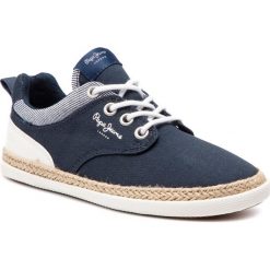 Espadryle PEPE JEANS - Maui Jay Junior PBS10090 Navy 595. Niebieskie półbuty chłopięce Pepe Jeans, na sznurówki. W wyprzedaży za 159,00 zł.