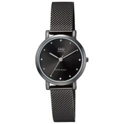 Zegarek Q&Q Zegarek damski QA21-402 Fashion Mesh Cyrkonie Czarny. Czarne zegarki damskie Q&Q. Za 125,00 zł.