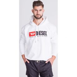 BLUZA DIVISION DIESEL. Białe bluzy męskie Diesel, s, z nadrukiem, z bawełny, z kapturem, bez rękawów, z kapturem. Za 304,50 zł.