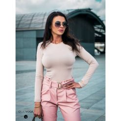 Bluzka ,,OPEN HEALT" ciemny beż. Bluzki damskie Divinostyle, na co dzień, s, bez wzorów, z bawełny, bez kołnierzyka, bez rękawów. Za 89,00 zł.