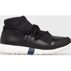 Trussardi Jeans - Buty. Czarne buty sportowe męskie Trussardi Jeans, z jeansu, na sznurówki. W wyprzedaży za 449,90 zł.