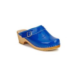 Chodaki Le comptoir scandinave EKRALO. Niebieskie klapki damskie Le comptoir scandinave, bez wzorów, bez obcasa. Za 239,20 zł.