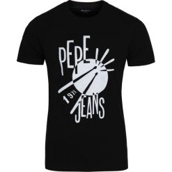 T-shirt Pepe Jeans. Czarne t-shirty męskie xl, bez wzorów, z jeansu, bez kołnierzyka. Za 139,00 zł.