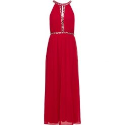 Sukienka z dekoltem halter, długa bonprix czerwony. Czerwone sukienki damskie bonprix, z aplikacjami, bez kołnierzyka, z długim rękawem, długie, maxi. Za 149,99 zł.