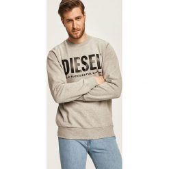 Diesel - Bluza. Szare bluzy męskie Diesel, xl, z nadrukiem, z bawełny, z okrągłym kołnierzem, bez rękawów, bez kaptura. W wyprzedaży za 239,90 zł.