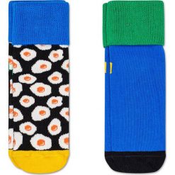 Happy Socks - Skarpetki (2-pak). Czarne skarpetki dziewczęce Happy Socks, bez wzorów, z elastanu. Za 39,90 zł.