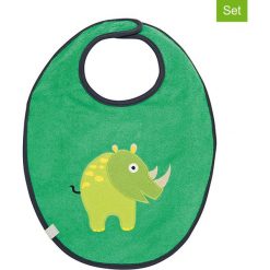 Śliniaki: Ślinaczki (2 szt.) „Rhino” w kolorze zielonym – 39 x 29 cm