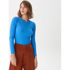 Sweter w prążki - Niebieski. Niebieskie swetry damskie marki House, s, bez wzorów, bez rękawów, bez kaptura. Za 59,99 zł.