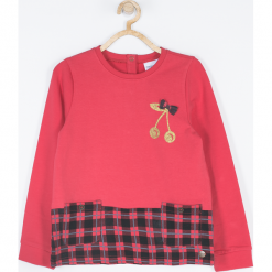 Bluza. Czerwone bluzy dziewczęce rozpinane JADORE, z aplikacjami, z bawełny, z długim rękawem, długie. Za 69,90 zł.