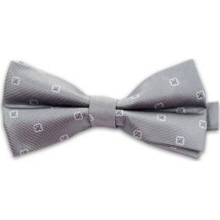 Srebrna Mucha w Drobny Wzór Vernon, Męska MUVRN0005. Szare muszki męskie Vernon, w paski, eleganckie. Za 29,00 zł.