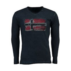 T-shirty chłopięce z długim rękawem: Koszulka „Jacolino” w kolorze granatowym