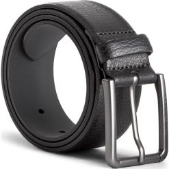 Pasek Męski BOSS - Sily 50380320 Black 001. Czarne paski męskie Boss, w paski, ze skóry. W wyprzedaży za 249,00 zł.