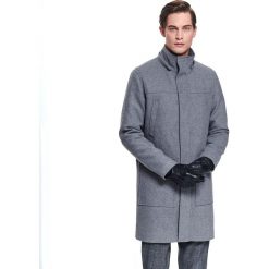 Płaszcz wełniany typu budrysówka. Szare płaszcze męskie Top Secret, na zimę, xxl, bez wzorów, z wełny, eleganckie. Za 379,99 zł.