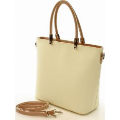 Shopper bag damskie: Torebka shopper bag skóra MAZZINI – Ellen beżowa latte