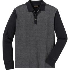 Shirt polo z długim rękawem Regular Fit bonprix czarny melanż. Czarne koszulki męskie bonprix, s, bez wzorów, polo, z długim rękawem, długie. Za 74,99 zł.