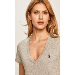 Polo Ralph Lauren - T-shirt. Szare bluzki damskie Polo Ralph Lauren, s, bez wzorów, z bawełny, polo. W wyprzedaży za 199,90 zł.