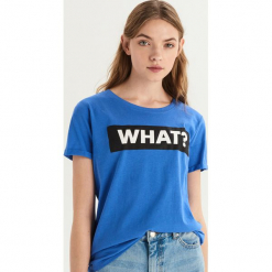 T-shirt z nadrukiem - Niebieski. Niebieskie t-shirty damskie Sinsay, l, z nadrukiem. Za 19,99 zł.