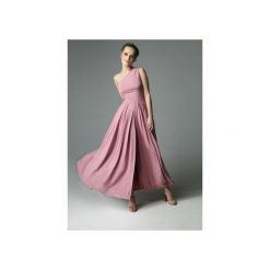 SUKIENKA ERIN WILD - DIRTY PINK. Różowe sukienki damskie marki Madnezz, s, z aplikacjami, z elastanu, z asymetrycznym kołnierzem, bez rękawów, asymetryczne. Za 339,00 zł.