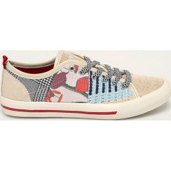 Desigual - Buty. Brązowe buty sportowe damskie Desigual, bez wzorów, ze skóry, sportowe. W wyprzedaży za 239,90 zł.