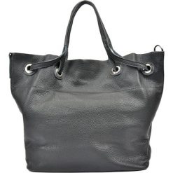 Shopper bag damskie: Skórzana torebka w kolorze czarnym – (S)33,5 x (W)35 x (G)17 cm