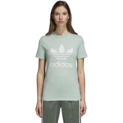 Koszulka adidas Trefoil (DH3176). Szare koszulki damskie marki Adidas, bez wzorów, z bawełny, bez kołnierzyka. Za 59,99 zł.