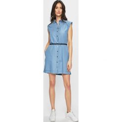 Pepe Jeans - Sukienka. Niebieskie sukienki damskie Pepe Jeans, na co dzień, s, w paski, z bawełny, casualowe, bez kołnierzyka, bez rękawów, mini, proste. Za 359,90 zł.