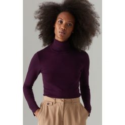 Gładki sweter z golfem - Bordowy. Czerwone swetry damskie Mohito, s, bez wzorów, bez rękawów, bez kaptura. Za 59,99 zł.
