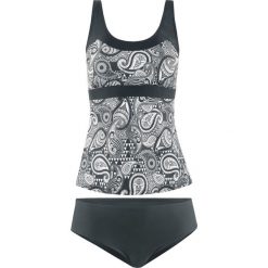 Tankini (2 części) bonprix czarno-biały. Czarne stroje kąpielowe damskie bonprix, bez wzorów. Za 109,99 zł.
