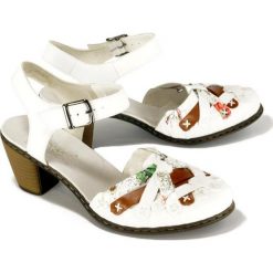 RIEKER 40970-81 white combination, sandały damskie. Białe sandały damskie Rieker, bez wzorów, bez obcasa, na obcasie, bez zapięcia. Za 249,90 zł.