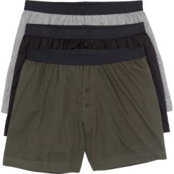Luźniejsze bokserki z dżerseju (3 pary) bonprix szary melanż + ciemnozielony + czarny. Szare bokserki męskie bonprix, melanż, z dżerseju. Za 29,97 zł.