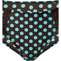Stroje kąpielowe damskie: Figi bikini bonprix ciemnobrązowo-morski w groszki