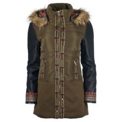 Desigual Płaszcz Damski Porto 36 Khaki. Brązowe kurtki damskie marki Desigual, bez wzorów, bez kaptura. W wyprzedaży za 645,00 zł.