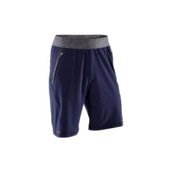 Spodenki do dynamicznej jogi męskie. Niebieskie spodenki i szorty męskie marki DOMYOS, xs, z elastanu, biznesowe. W wyprzedaży za 59,99 zł.