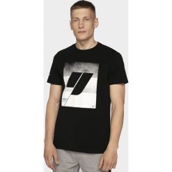 T-shirt męski TSM205 - głęboka czerń. Szare koszulki męskie 4f, m, bez wzorów, bez kołnierzyka, bez rękawów. Za 59,99 zł.
